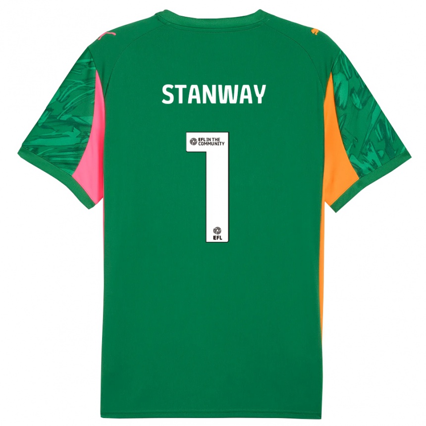 גברים כדורגל Wyll Stanway #1 ירוק ורוד חולצת שוער 2025/26