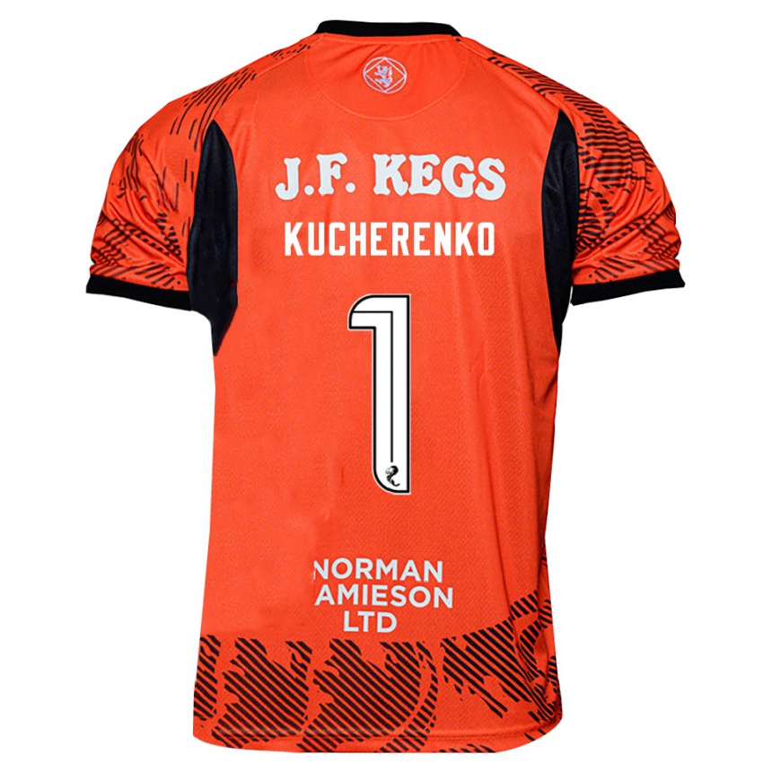 גברים כדורגל Yevgeniy Kucherenko #1 שחור כתום חולצת שוער 2025/26