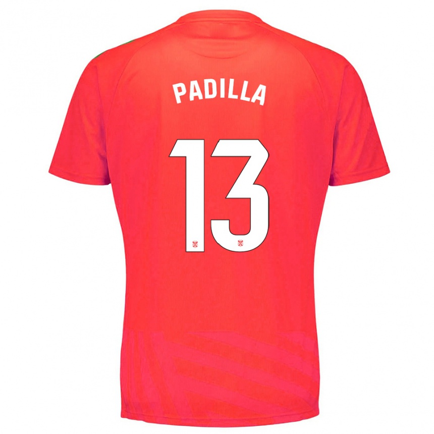 גברים כדורגל Alejandro Padilla #13 אדום לבן חולצת שוער 2025/26