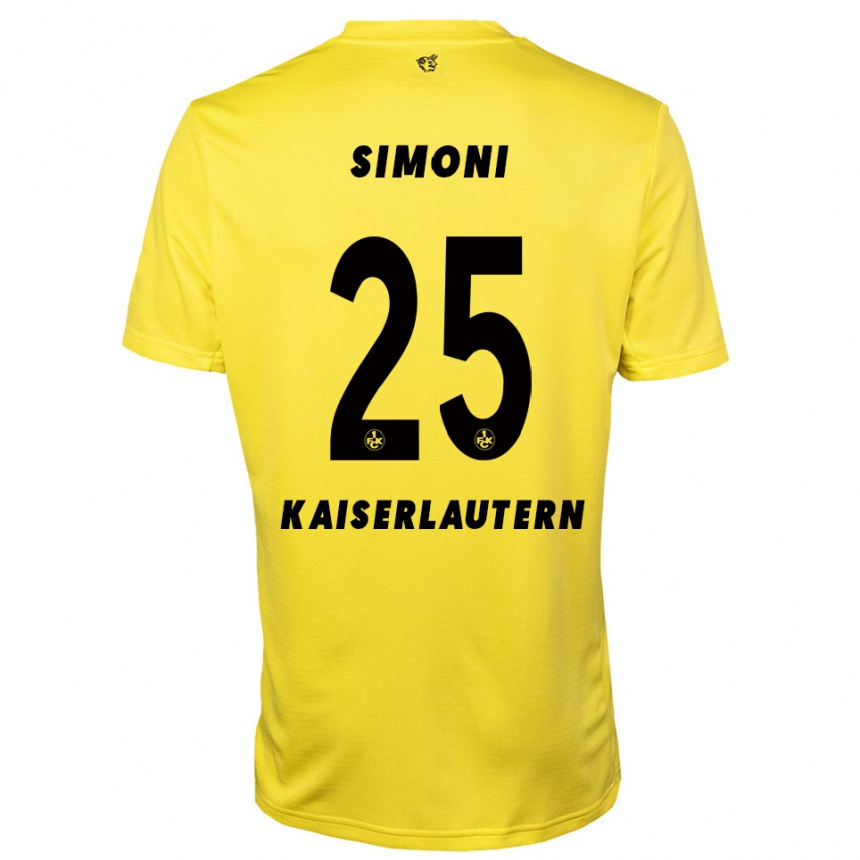 גברים כדורגל סימון סימוני #25 צהוב שחור חולצת שוער 2025/26
