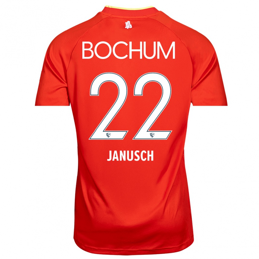 גברים כדורגל תיס יאנוש #22 אדום לבן חולצת שוער 2025/26