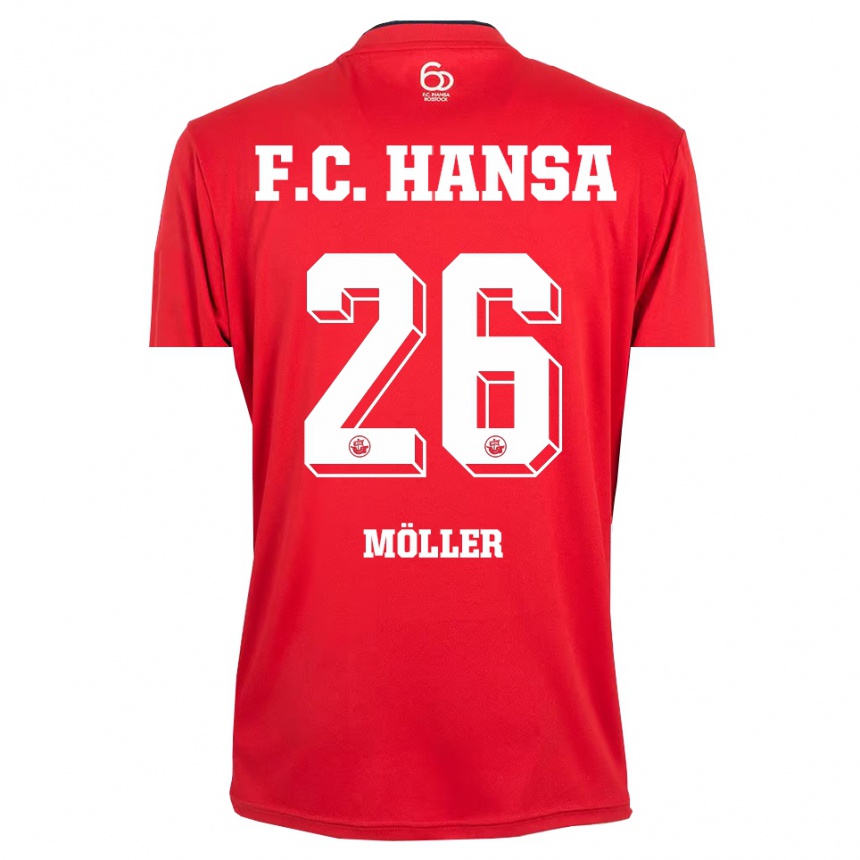 גברים כדורגל אנדראס מולר #26 אדום לבן חולצת שוער 2025/26