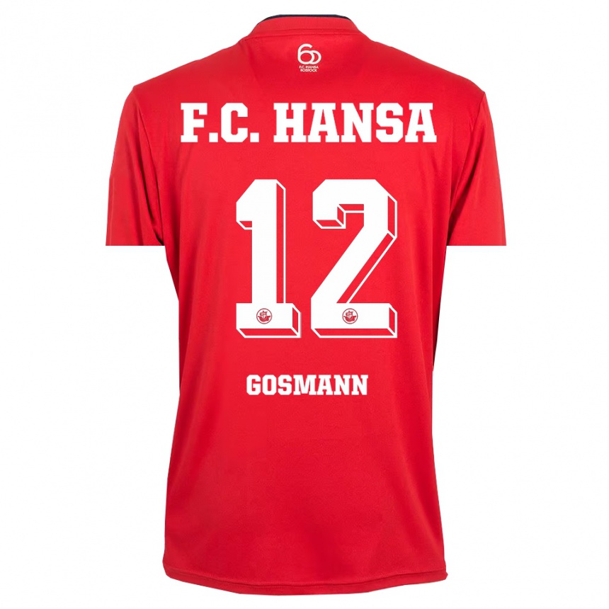 גברים כדורגל Hermann Gosmann #12 אדום לבן חולצת שוער 2025/26