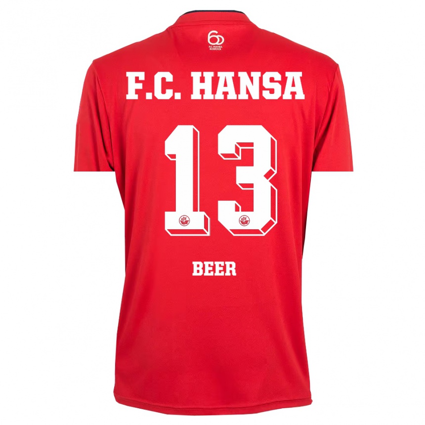 גברים כדורגל דריאן בר #13 אדום לבן חולצת שוער 2025/26