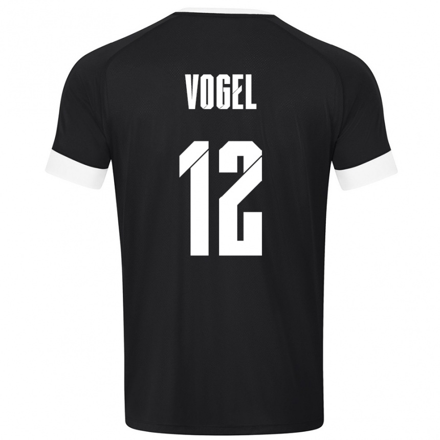 גברים כדורגל Colin Vogel #12 שחור לבן חולצת שוער 2025/26