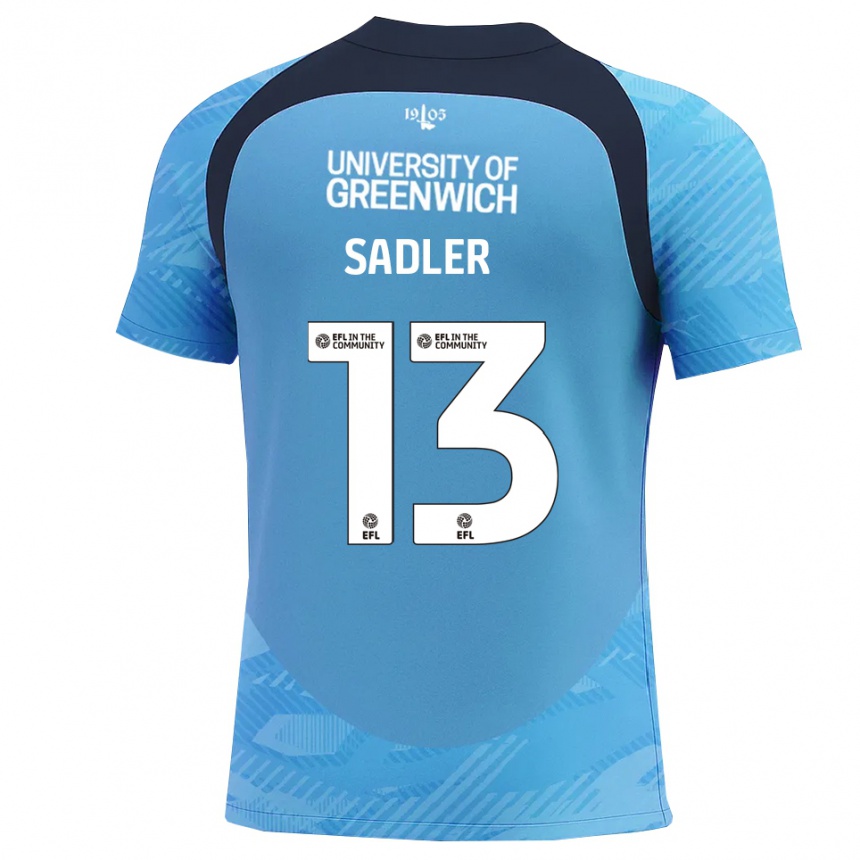 גברים כדורגל Jude Sadler #13 כחול לבן חולצת שוער 2025/26