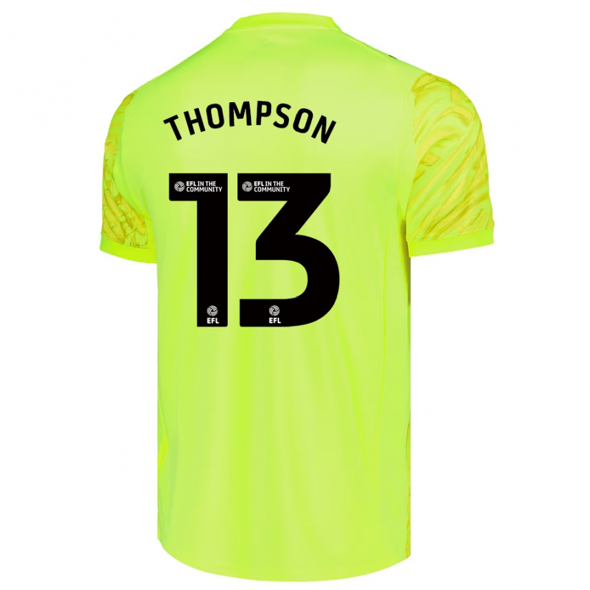 גברים כדורגל Jack Thompson #13 ירוק ניאון חולצת שוער 2025/26