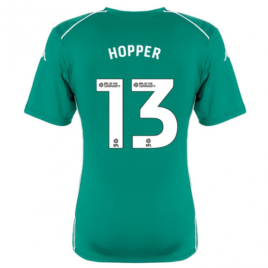 גברים כדורגל Jake Hopper #13 ירוק לבן חולצת שוער 2025/26