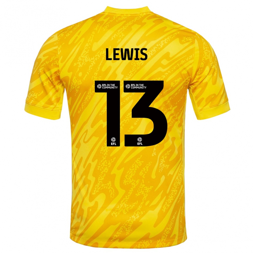 גברים כדורגל Karl Lewis #13 שחור צהוב חולצת שוער 2025/26