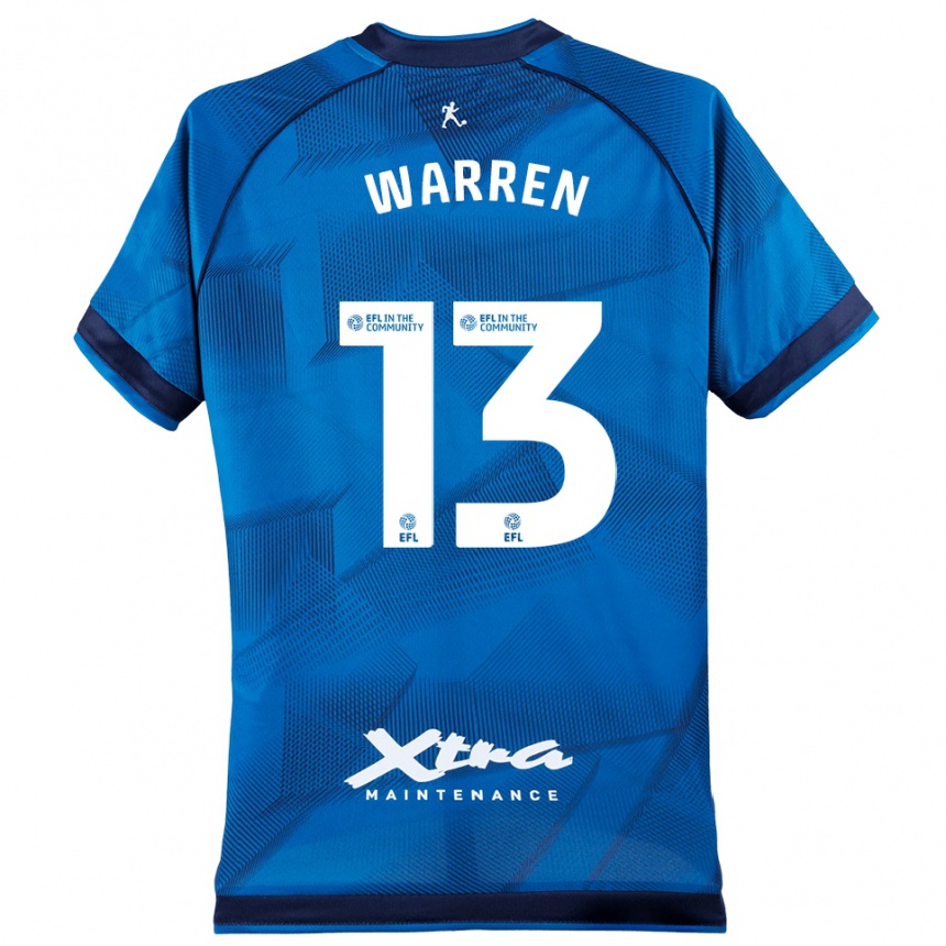 גברים כדורגל צ'רלי וורן #13 כחול לבן חולצת שוער 2025/26