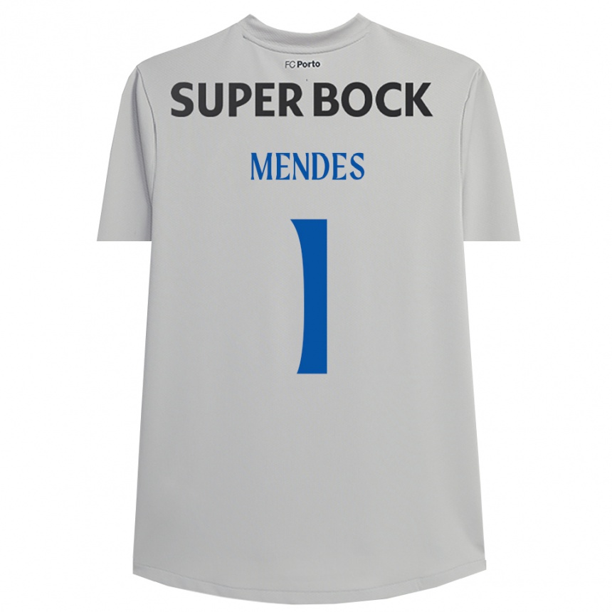 גברים כדורגל Francisco Mendes #1 אפור בהיר שחור חולצת שוער 2025/26