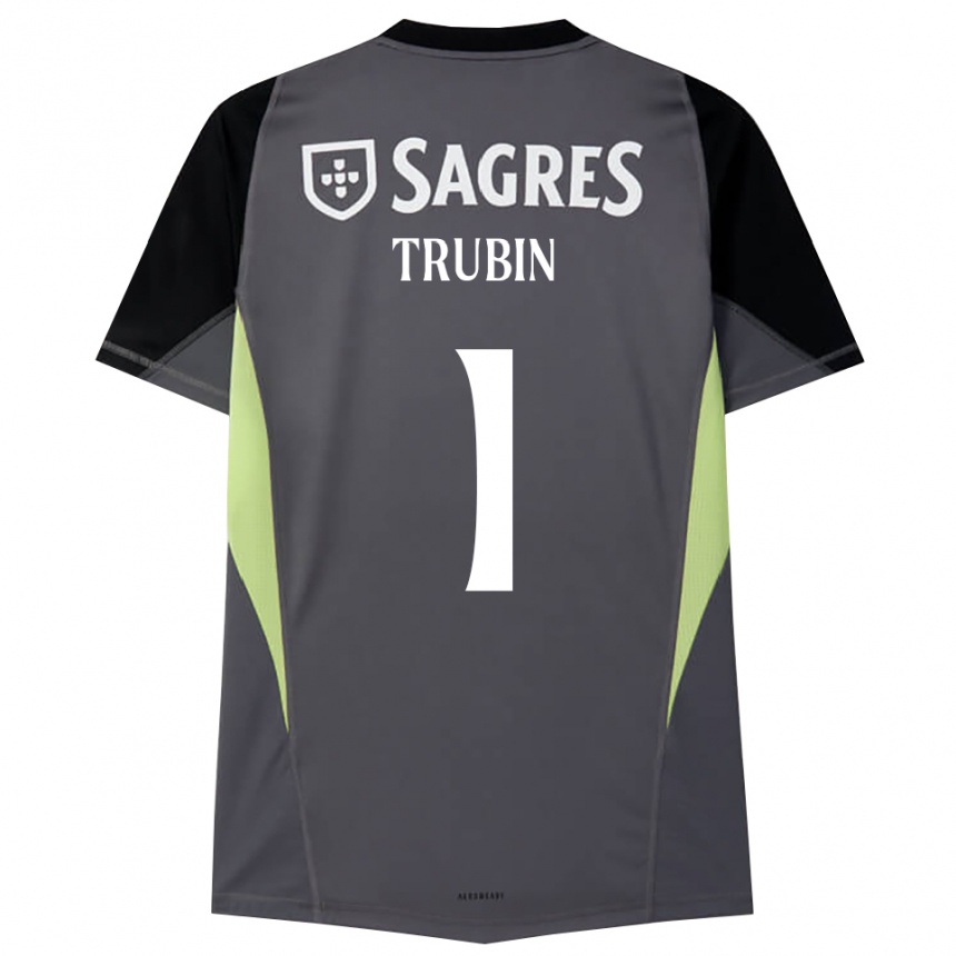גברים כדורגל אנטולי טרובין #1 אפור כהה שחור חולצת שוער 2025/26