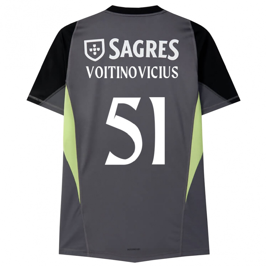 גברים כדורגל Arnas Voitinovičius #51 אפור כהה שחור חולצת שוער 2025/26