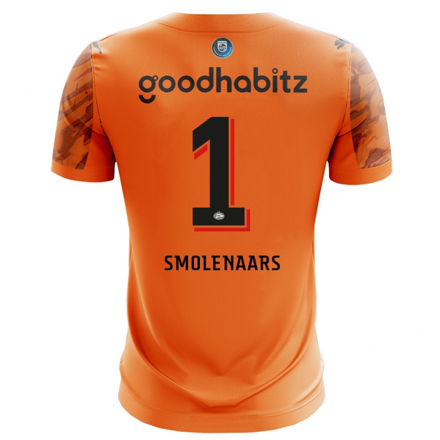 גברים כדורגל Tijn Smolenaars #1 כתום שחור חולצת שוער 2025/26