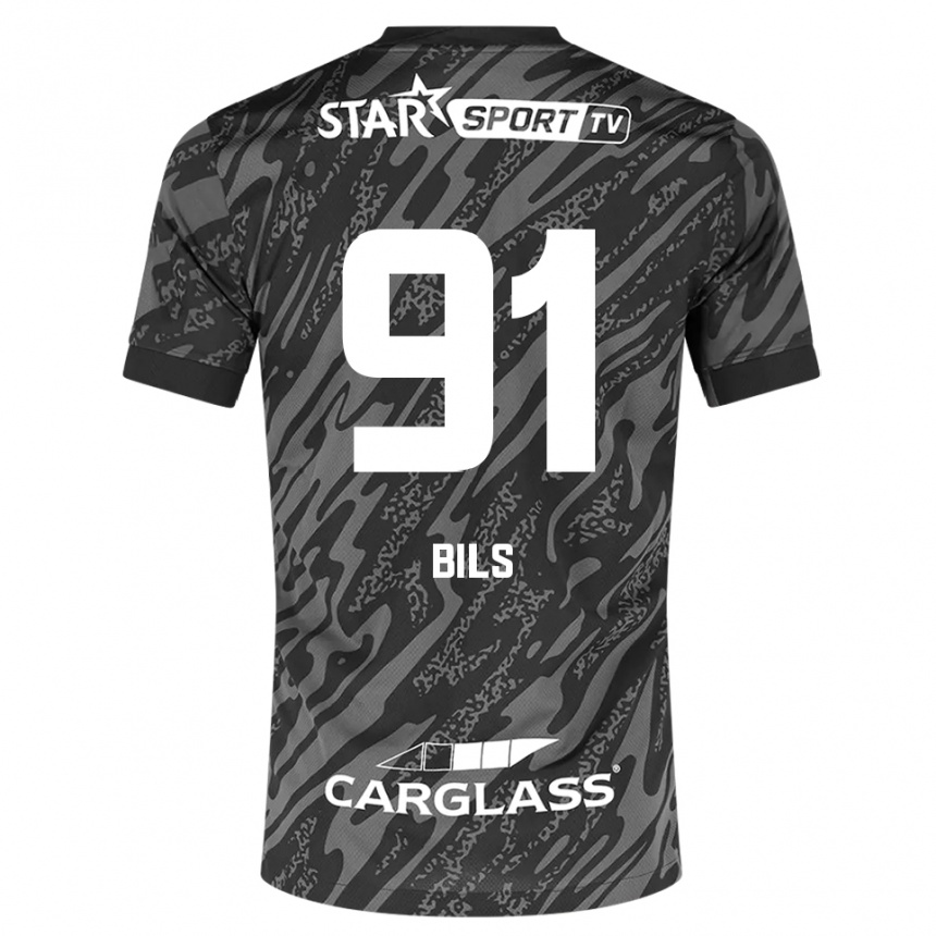 גברים כדורגל אליז בילס #91 אפור כהה שחור חולצת שוער 2025/26