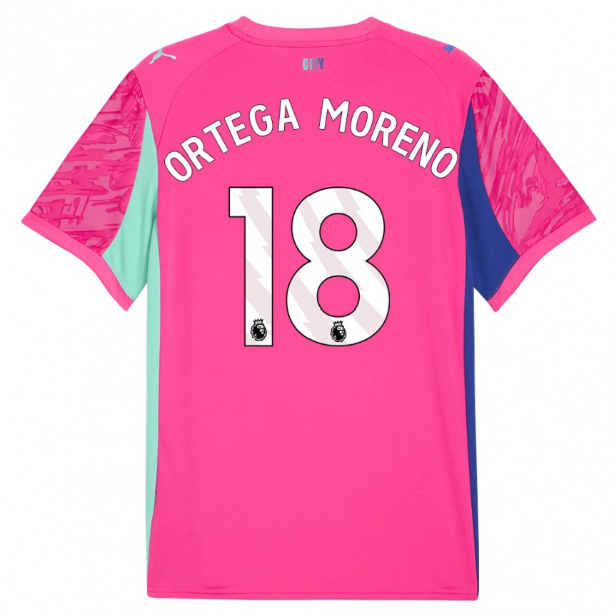 גברים כדורגל שטפן אורטגה #18 ורד ורוד חולצת שוער 2025/26