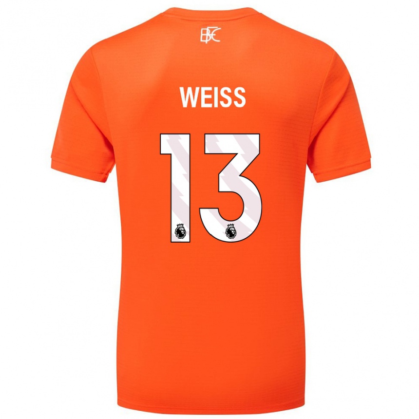גברים כדורגל מקס וייס #13 כתום לבן חולצת שוער 2025/26