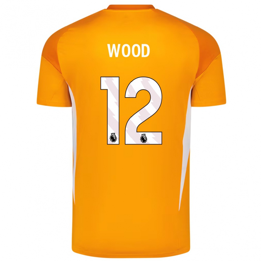 גברים כדורגל אוליבר ווד #12 כתום לבן חולצת שוער 2025/26