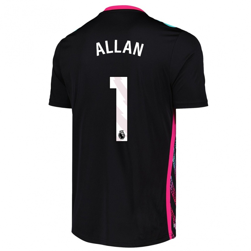 גברים כדורגל איזק אלן #1 שחור לבן חולצת שוער 2025/26