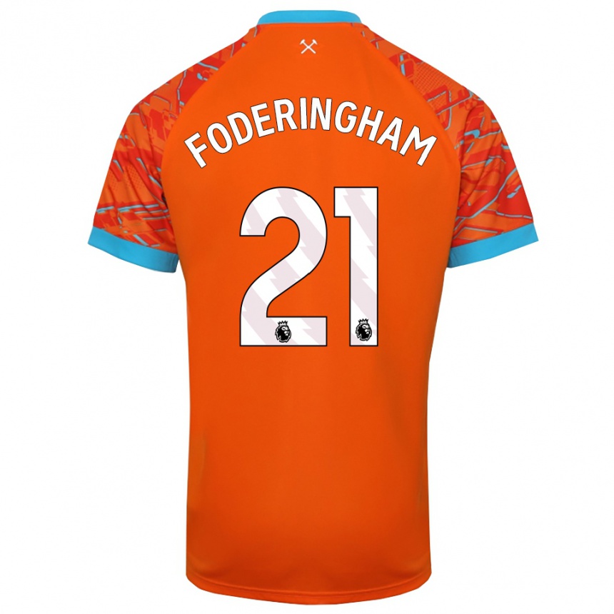 גברים כדורגל וס פודרינגהאם #21 כתום לבן חולצת שוער 2025/26
