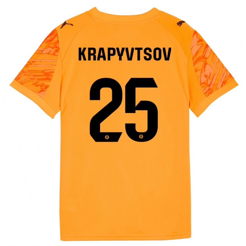 גברים כדורגל Vladyslav Krapyvtsov #25 כתום שחור חולצת שוער 2025/26