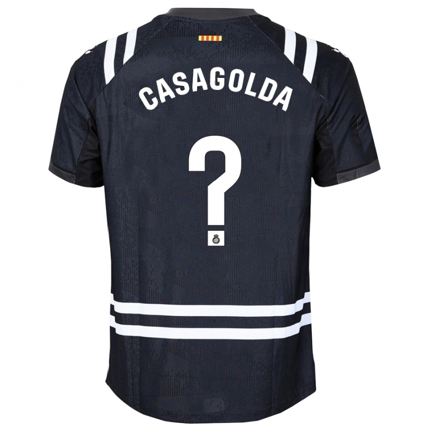 גברים כדורגל Pau Casagolda #0 שחור לבן חולצת שוער 2025/26