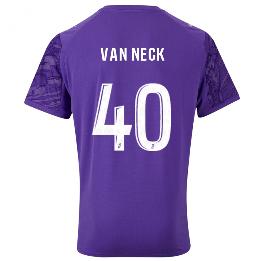 גברים כדורגל Jelle Van Neck #40 סגול לבן חולצת שוער 2025/26