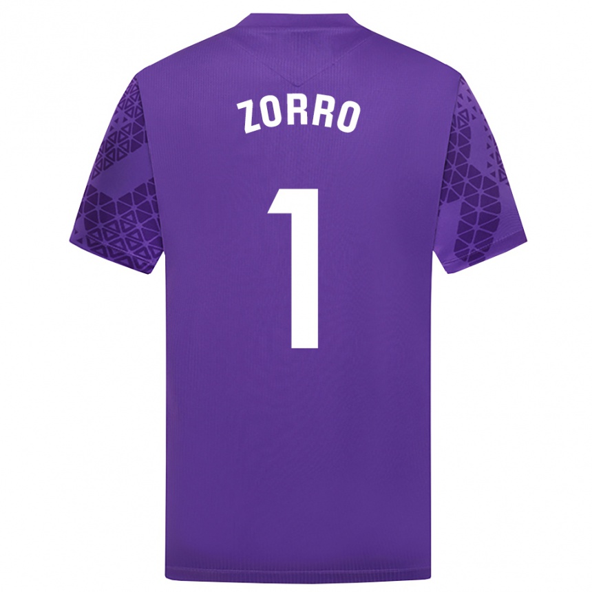 גברים כדורגל Zorro #1 סגול לבן חולצת שוער 2025/26