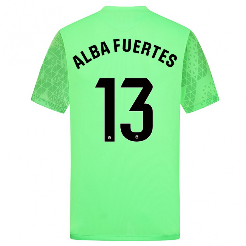 גברים כדורגל Alba Fuertes #13 ירוק קפיצי שחור חולצת שוער 2025/26