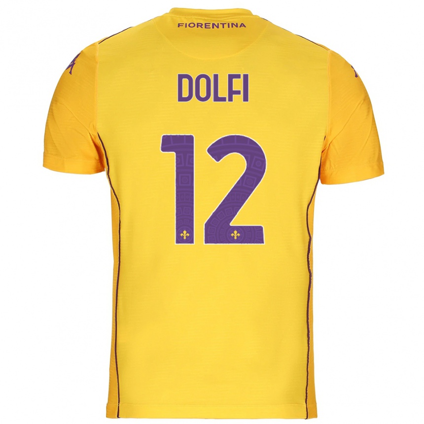 גברים כדורגל ברנדו דולפי #12 כתום צהוב סגול חולצת שוער 2025/26