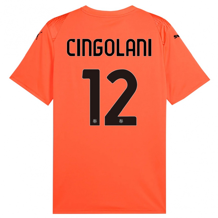 גברים כדורגל Matteo Cingolani #12 שחור כתום חולצת שוער 2025/26