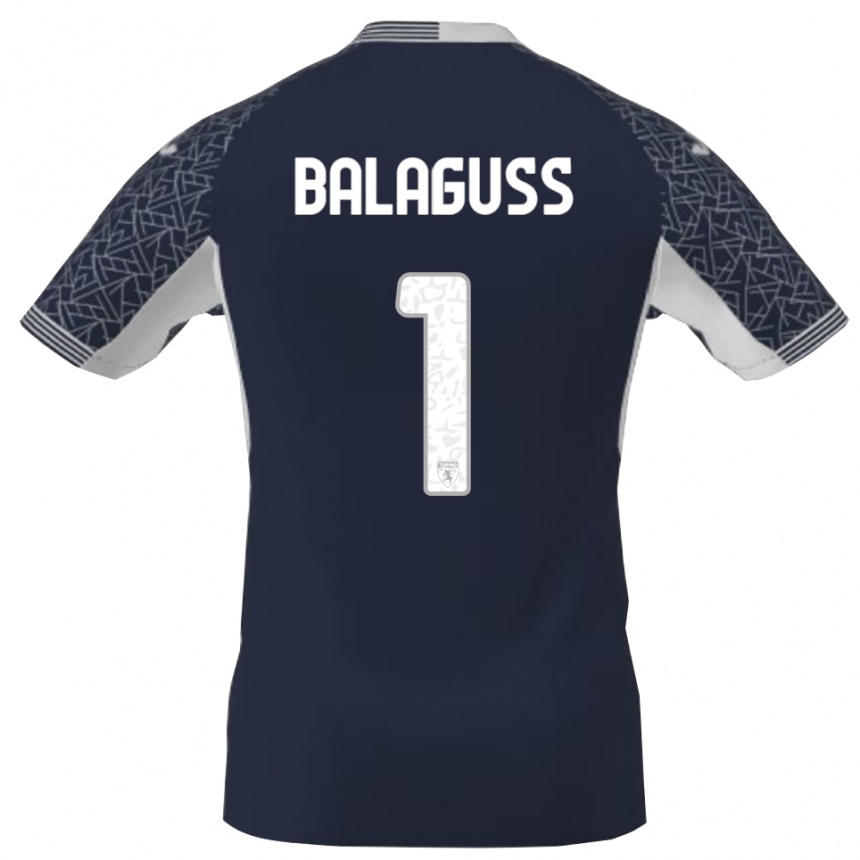 גברים כדורגל Nils Balaguss #1 כחול שחור לבן חולצת שוער 2025/26
