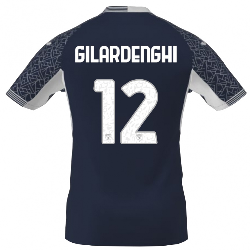 גברים כדורגל Riccardo Gilardenghi #12 כחול שחור לבן חולצת שוער 2025/26