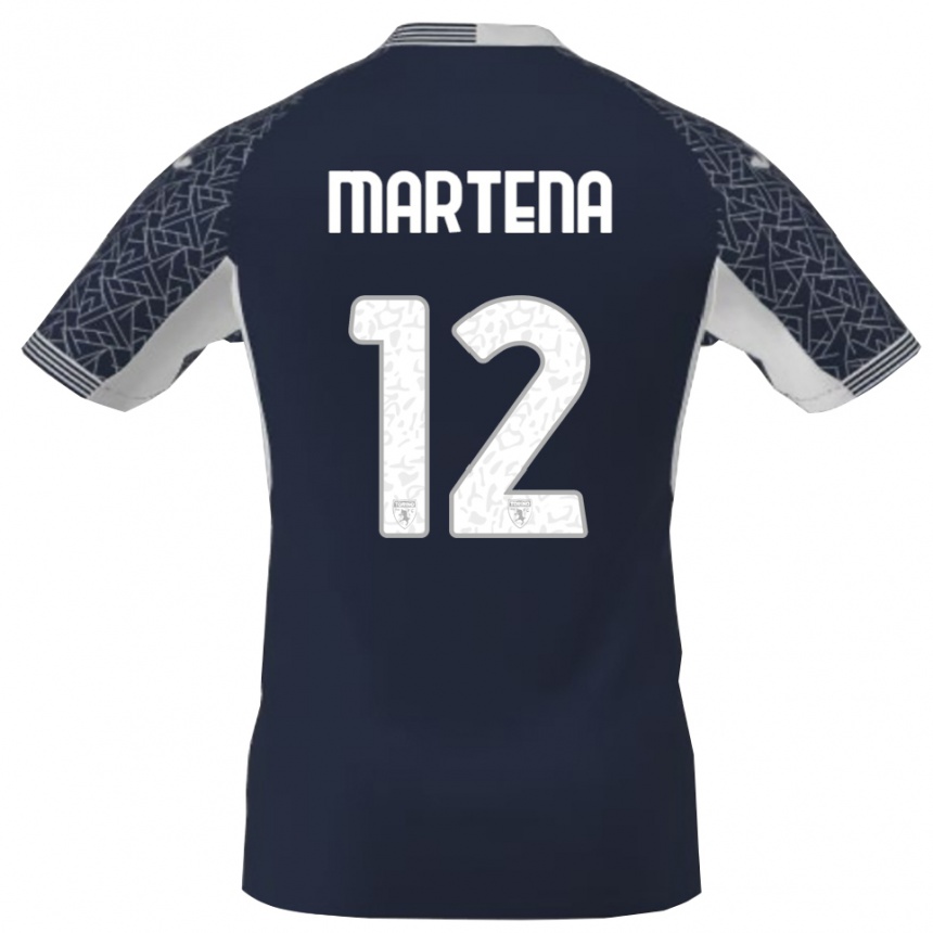 גברים כדורגל Gabriele Martena #12 כחול שחור לבן חולצת שוער 2025/26