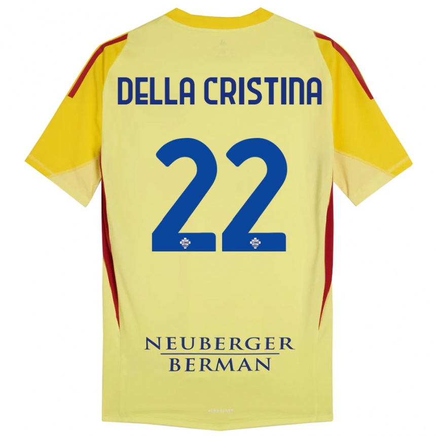 גברים כדורגל Stefano Della Cristina #22 צהוב בהיר שחור חולצת שוער 2025/26