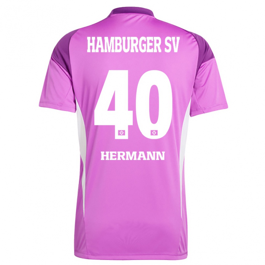 גברים כדורגל האנס סטפן הרמן #40 סגול לבן לילך חולצת שוער 2025/26