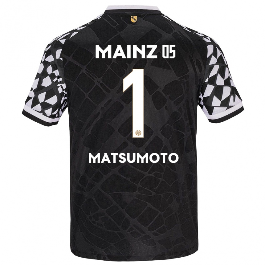 גברים כדורגל ממיקו מטסומוטו #1 שחור לבן חולצת שוער 2025/26