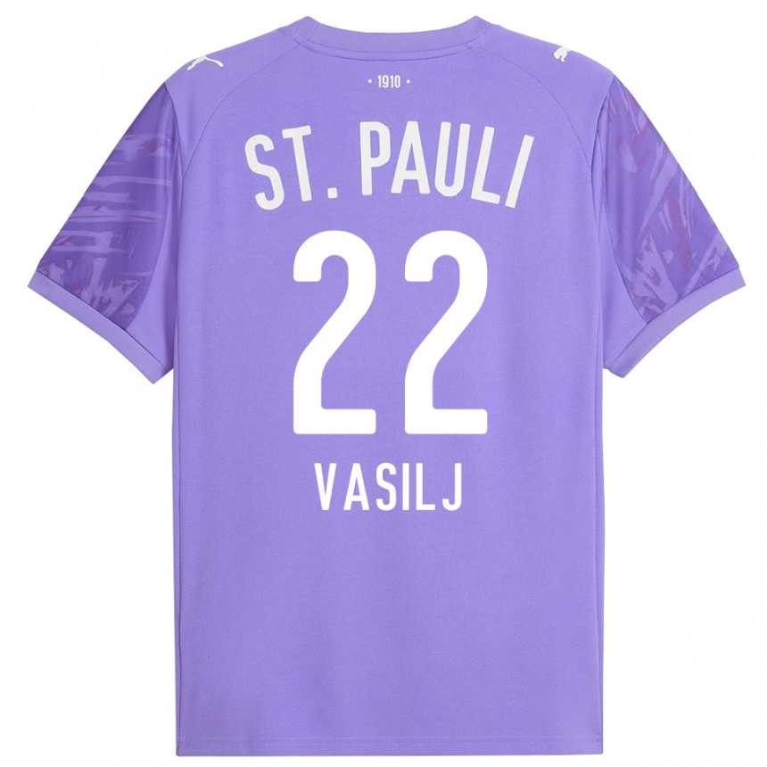 גברים כדורגל ניקולה וסילי #22 שחור סגול בינוני חולצת שוער 2025/26