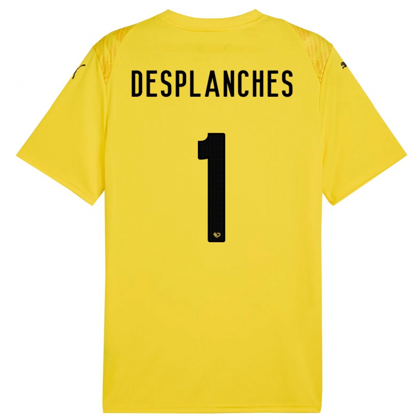 גברים כדורגל סבסטיאנו דספלנצ'ס #1 שחור צהוב חולצת שוער 2025/26