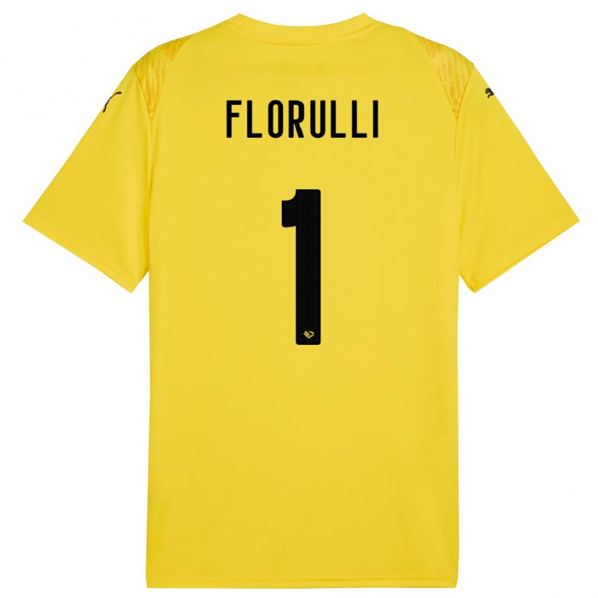 גברים כדורגל Gerlando Florulli #1 שחור צהוב חולצת שוער 2025/26