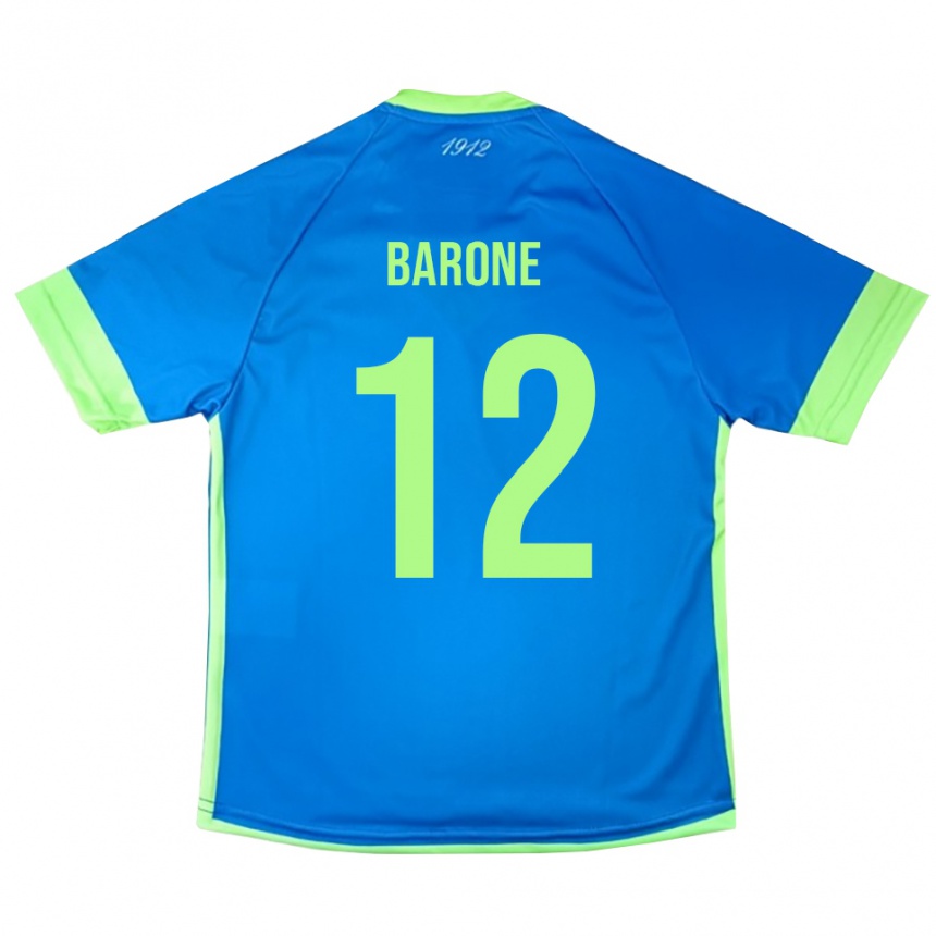 גברים כדורגל Filippo Barone #12 צהוב ירוק כחול חולצת שוער 2025/26