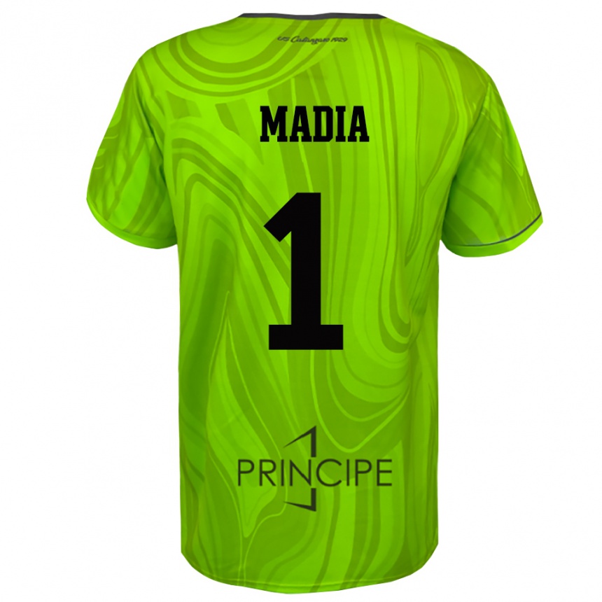 גברים כדורגל Lorenzo Madia #1 שחור ירוק צהוב חולצת שוער 2025/26