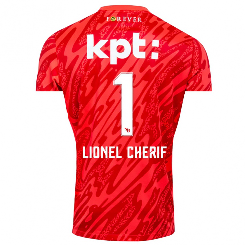 גברים כדורגל Kader Cherif #1 אדום לבן חולצת שוער 2025/26