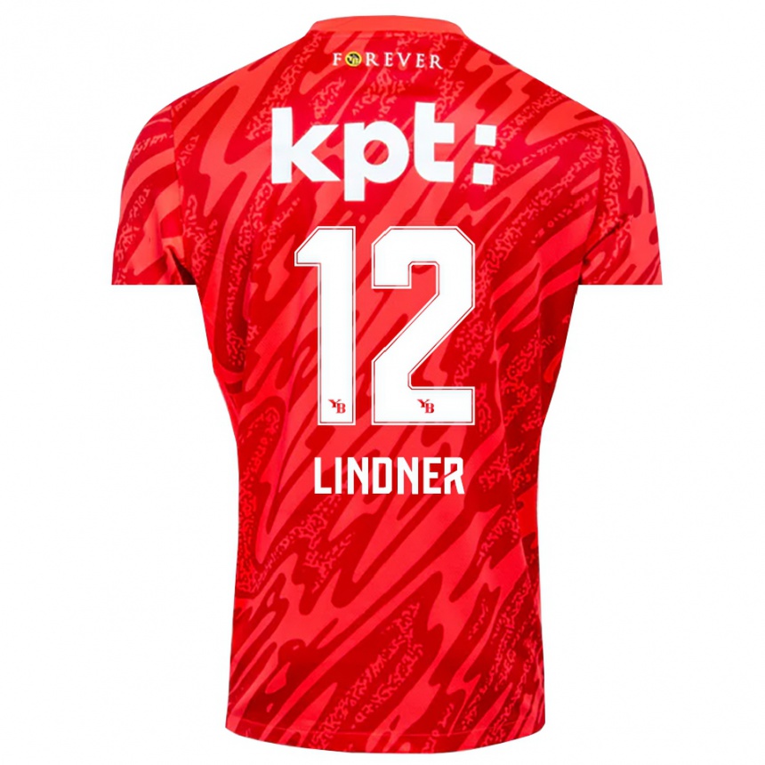 גברים כדורגל היינץ לינדנר #12 אדום לבן חולצת שוער 2025/26