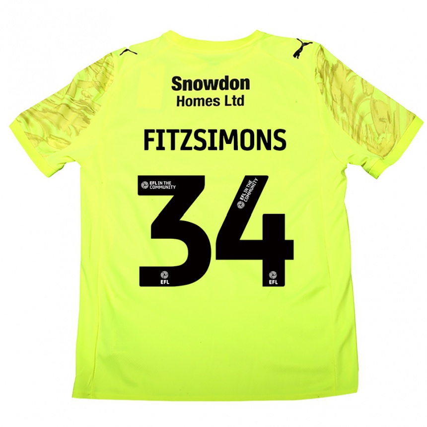 גברים כדורגל רוס פיצימונס #34 ירוק פלורסנט חולצת שוער 2025/26