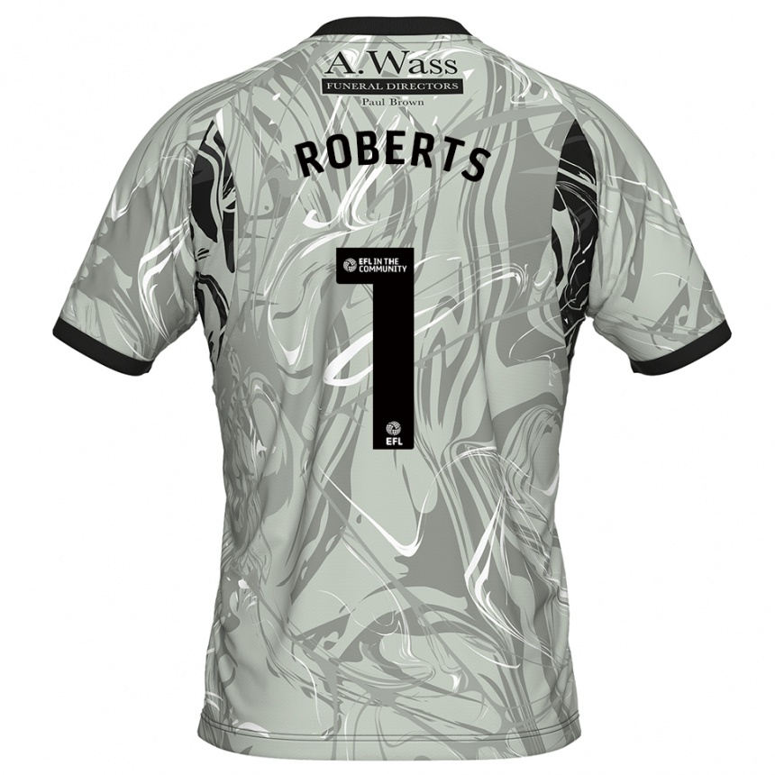 גברים כדורגל ליאם רוברטס #1 שחור אפור בהיר חולצת שוער 2025/26