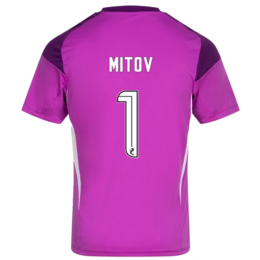 גברים כדורגל דימיטר מיטוב #1 מג'נטה סגול חולצת שוער 2025/26