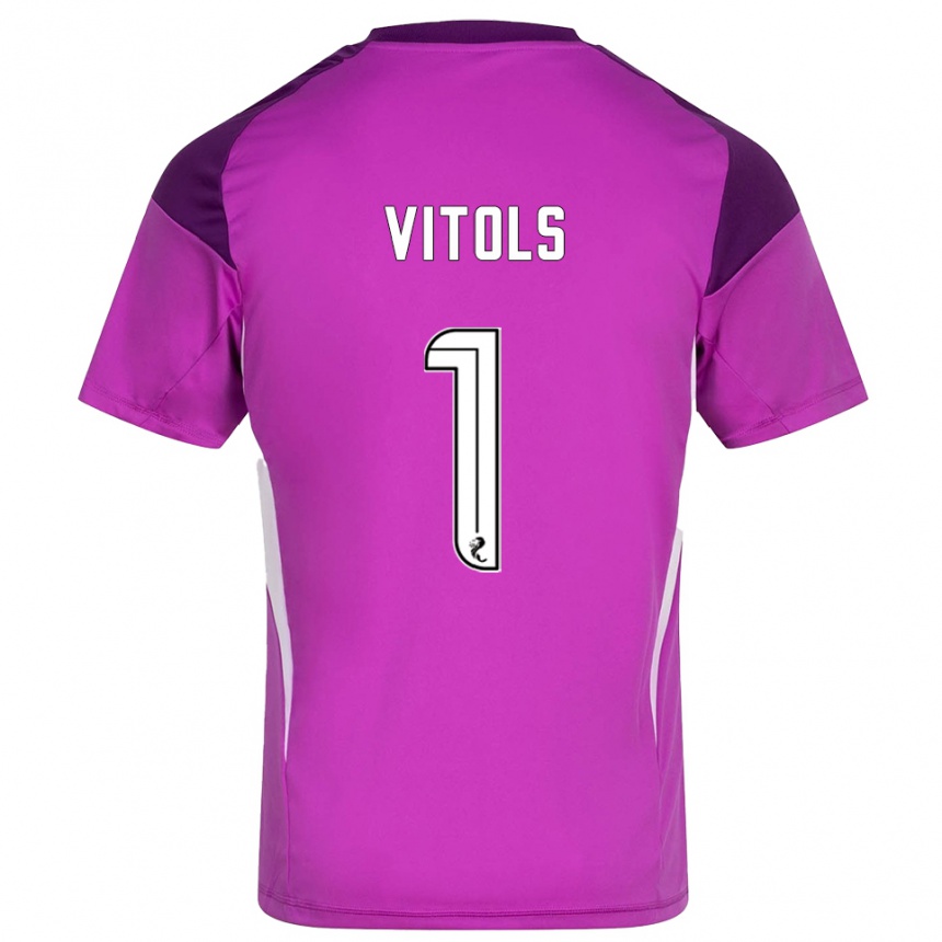 גברים כדורגל רודריגו ויקטורס ויטולס #1 מג'נטה סגול חולצת שוער 2025/26