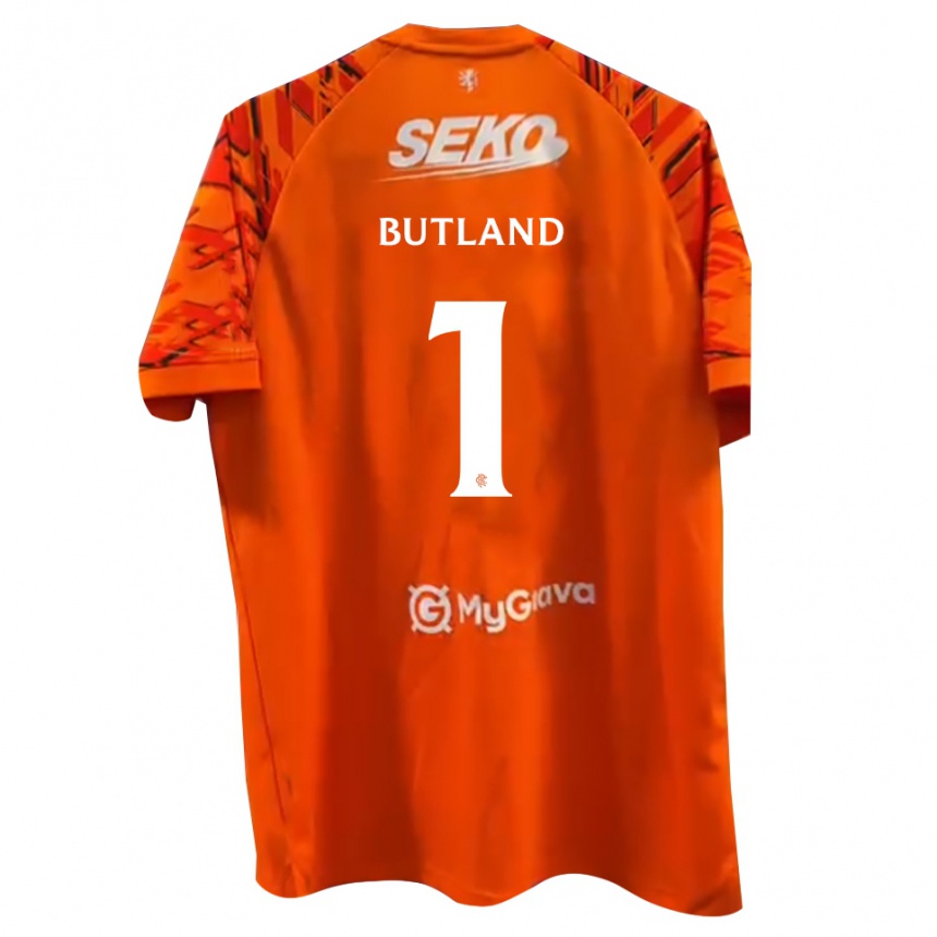 גברים כדורגל ג'ק בוטלנד #1 לבן כתום חולצת שוער 2025/26