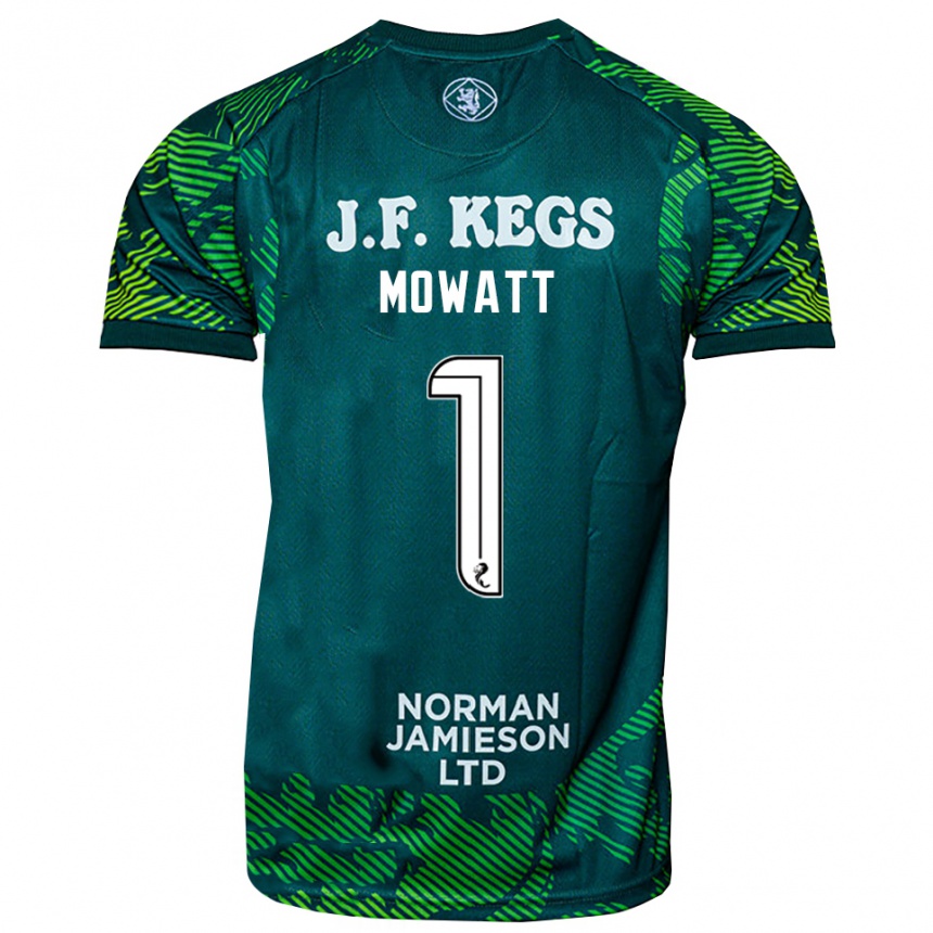 גברים כדורגל בת' מוואט #1 ירוק לבן חולצת שוער 2025/26